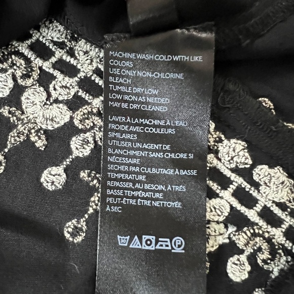 Maeve Anthropologie Shiloh Black White Embroidered Tunic Dress Size 2 - Picture 12 of 13